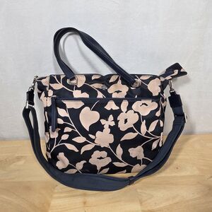 Kate Spade Jae Satchel Garden Vine Nylon Large Tote Shoulder Strap Double Handle